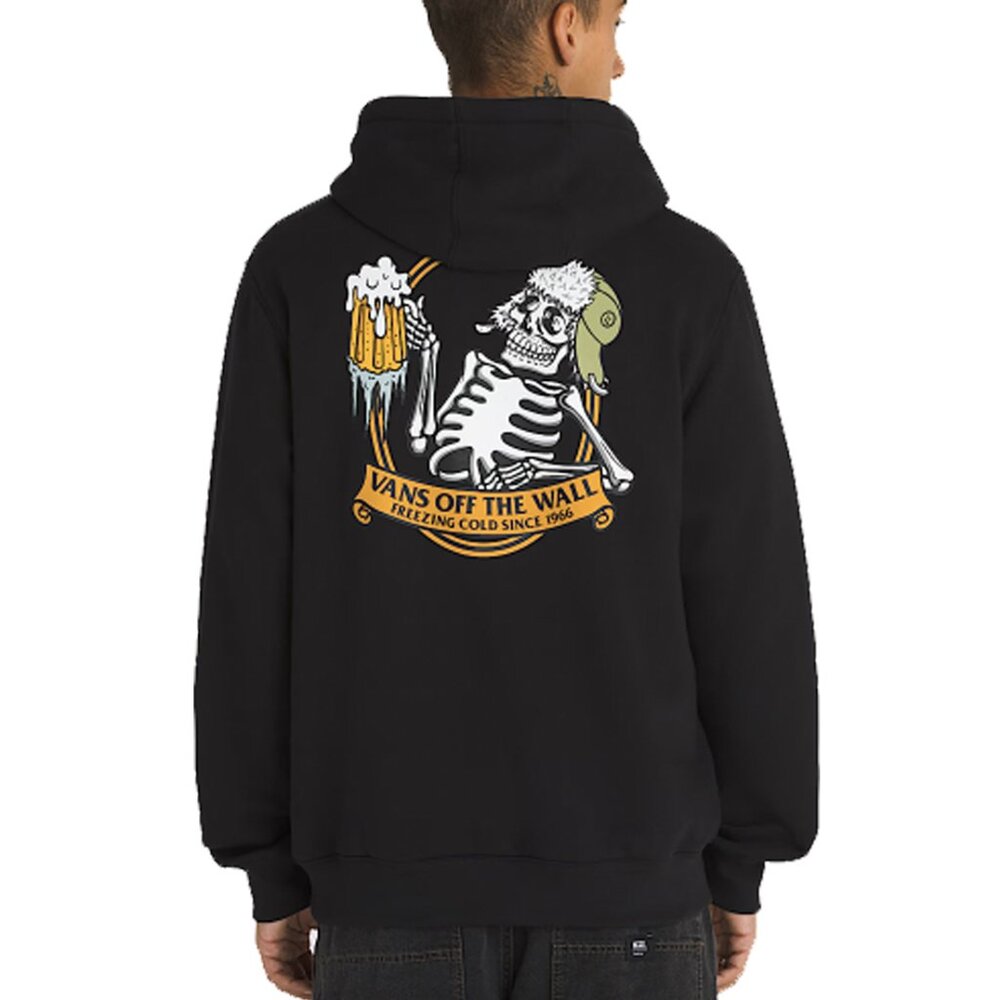Vans Men Pullover Hoodie Frosted Mug Black Gold Back Size S New With Tags